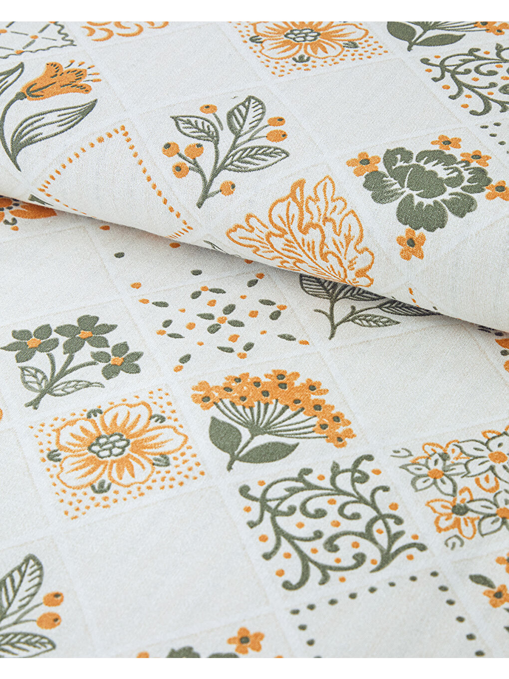 Vintage Argyle Pamuklu Ranforce Çift Kişilik Nevresim Seti 200x220 cm Yeşil-Sarı-2