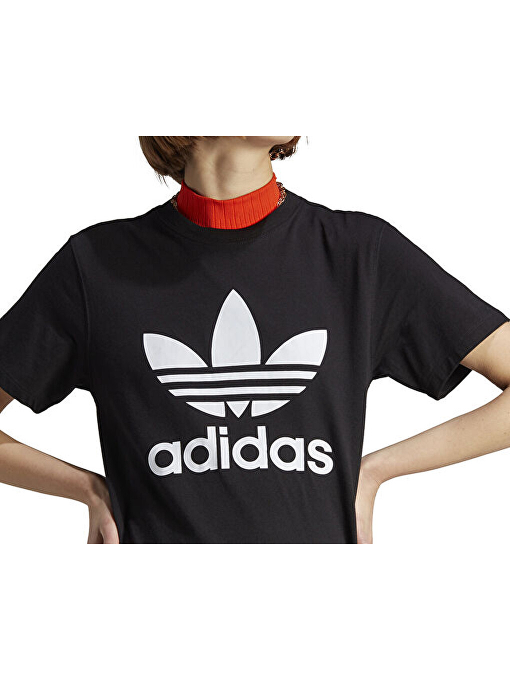 Trefoil Tee Kadın Günlük Tişört Ik4035 Siyah-4