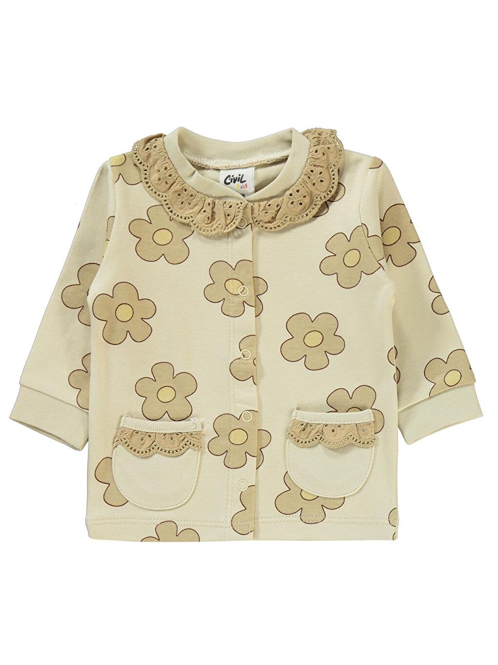 Kahverengi Baby Kız Bebek Pijama Takımı 1-6 Ay Sütlü Kahve-1