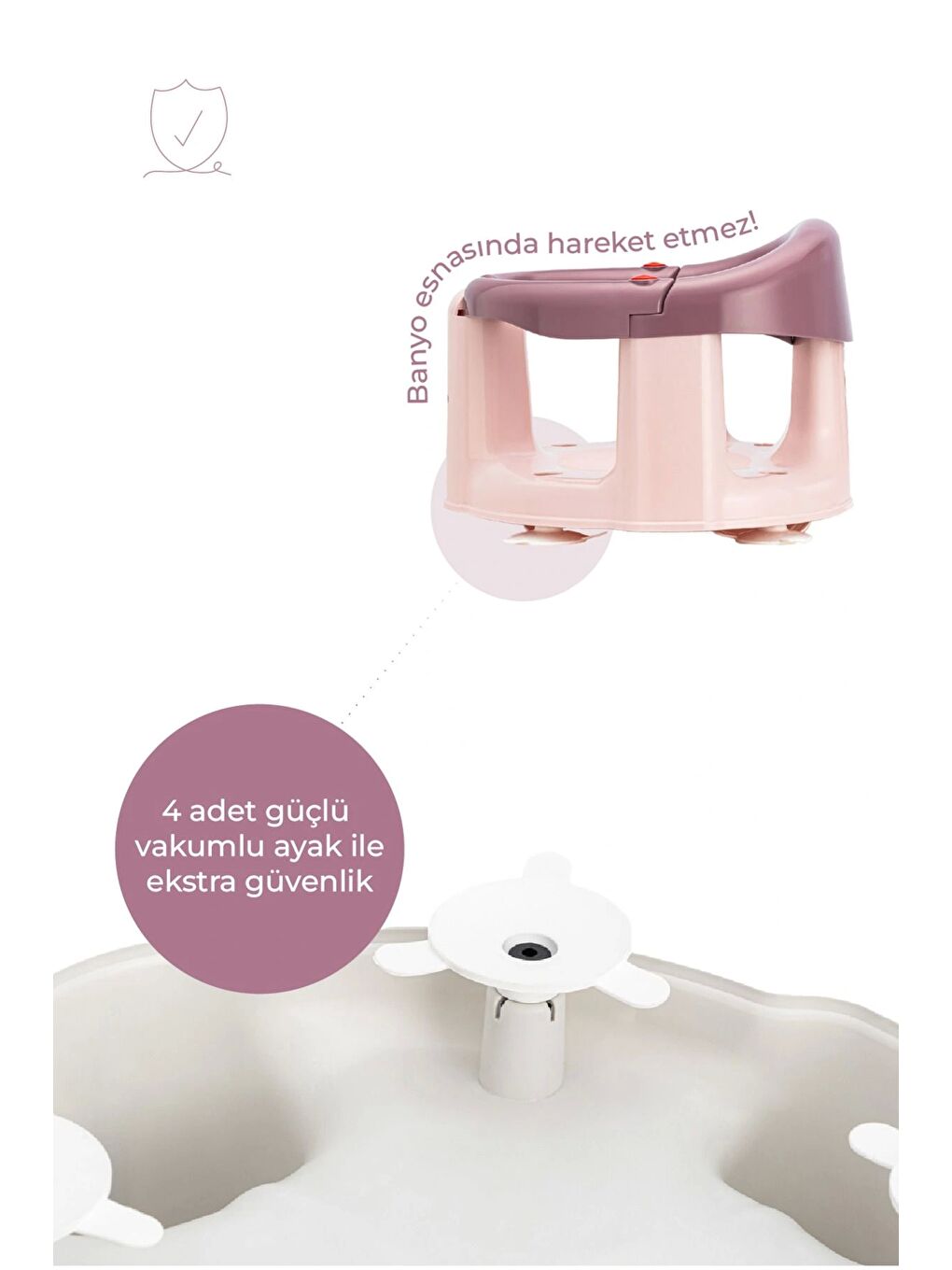 Önden Açılır Mama Sandalye Oturağı Ve Minderi - 2 'Li Set Mürdüm-6