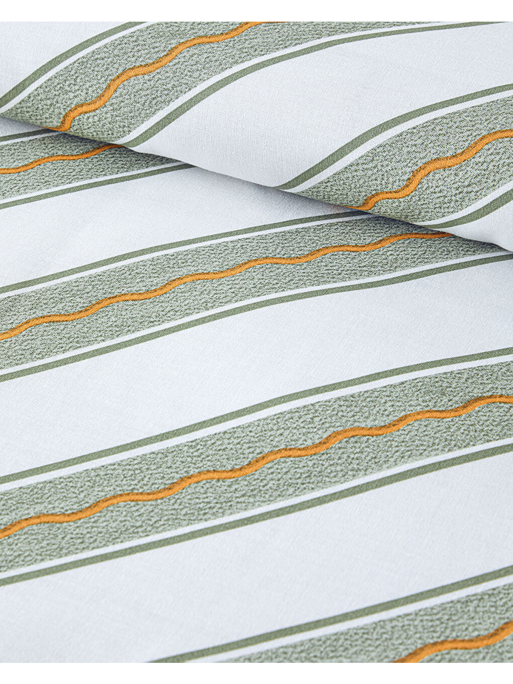 Ornament Blossom Pamuklu Ranforce Çift Kişilik Nevresim Seti 200x220 cm Yeşil-Sarı-2