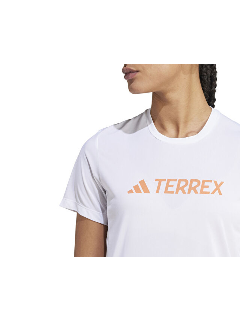 Terrex W Mt Log Tech T Kadın Koşu Tişörtü Iy9421 Beyaz-5
