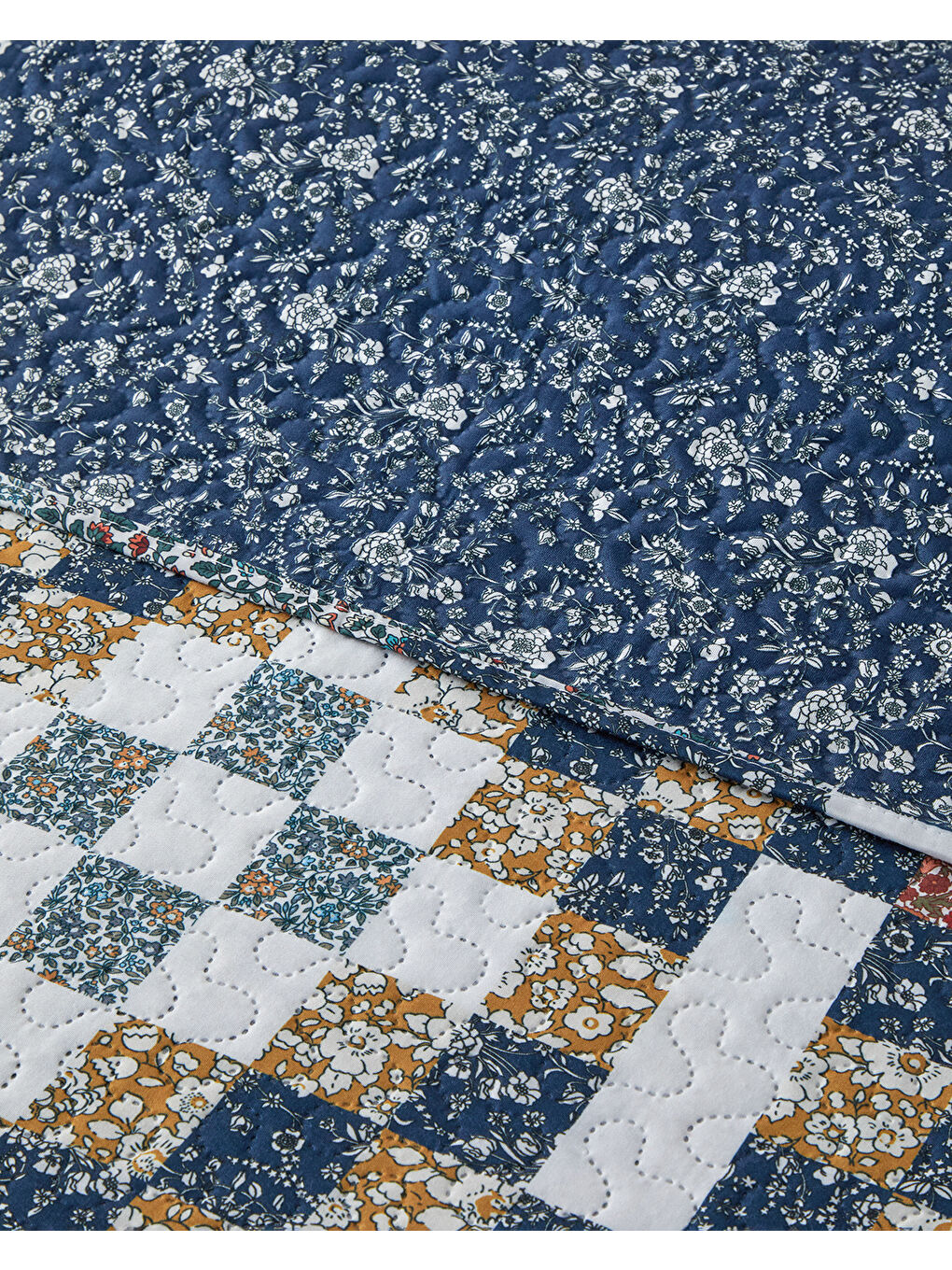 Sarı Retro Tribute Çift Taraflı Çok Amaçlı Çift Kişilik Yatak Örtüsü Takımı Hardal-2