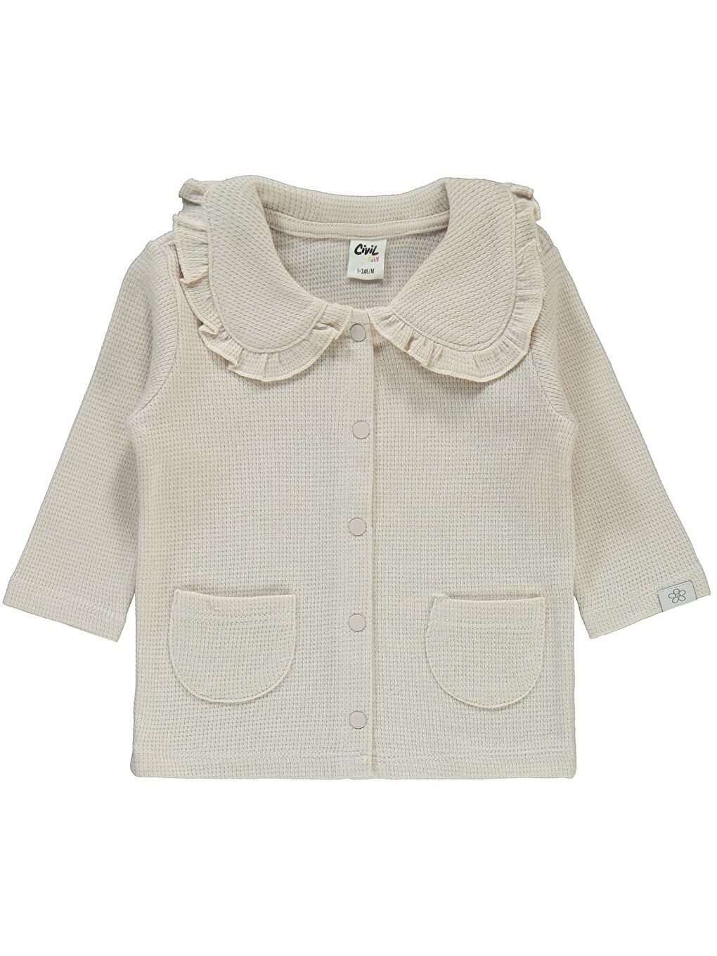 Bej Baby Kız Bebek Pijama Takımı 1-9 Ay Taş Rengi-3