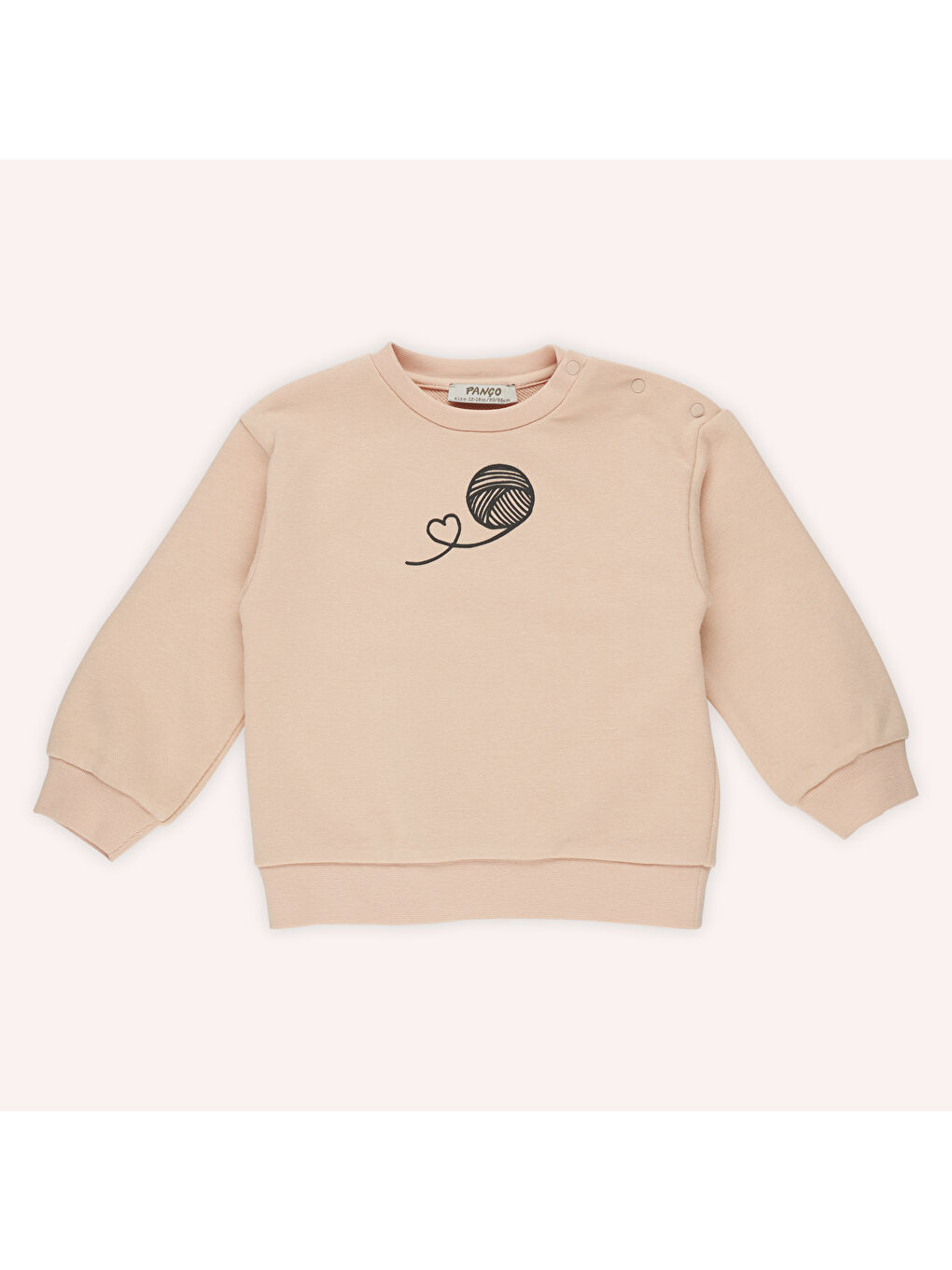 Pembe Kız Çocuk Kabartma Baskılı Sweatshirt