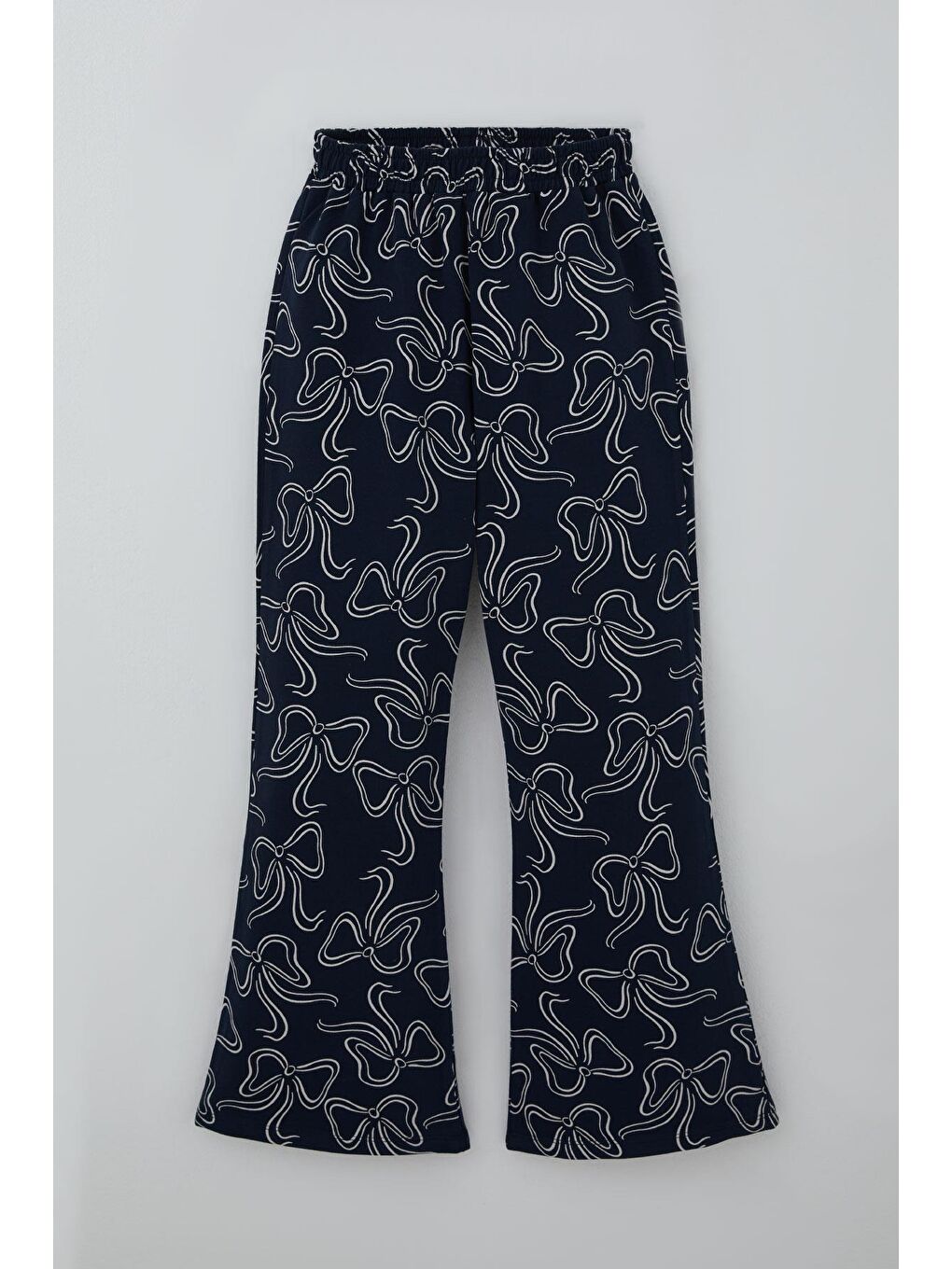 Kız Çocuk Eşofman Takımı Kurdele Desenli Bel Kısmı Lastikli Lacivert (9-14 Yaş)-2