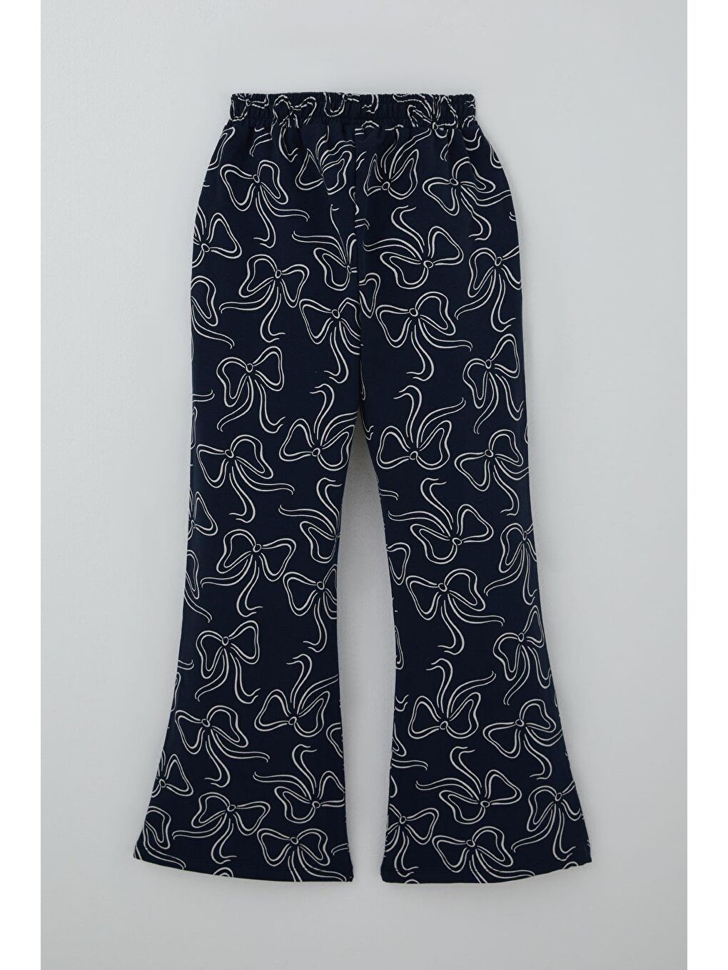 Kız Çocuk Eşofman Takımı Kurdele Desenli Bel Kısmı Lastikli Lacivert (9-14 Yaş)-4