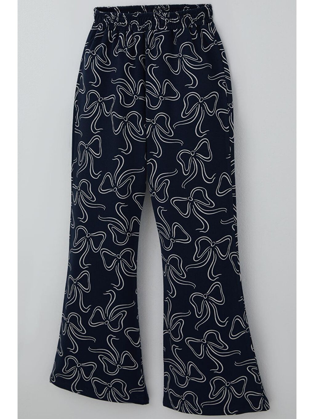 Kız Çocuk Eşofman Takımı Kurdele Desenli Bel Kısmı Lastikli Lacivert (9-14 Yaş)-6