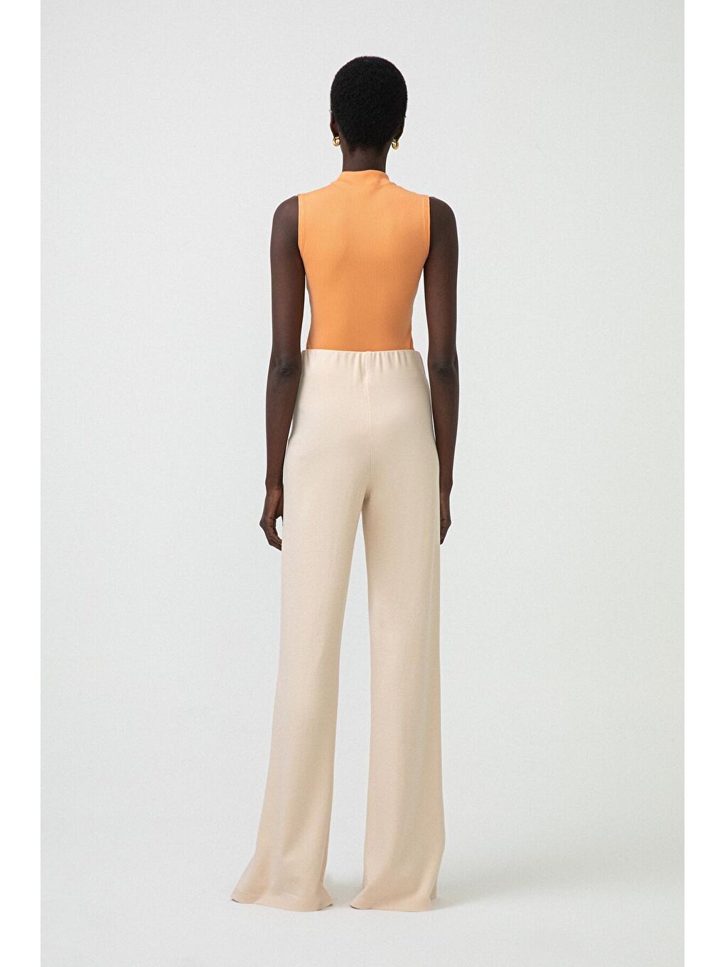 Bej Yırtmaçlı Çelik Pantolon-7