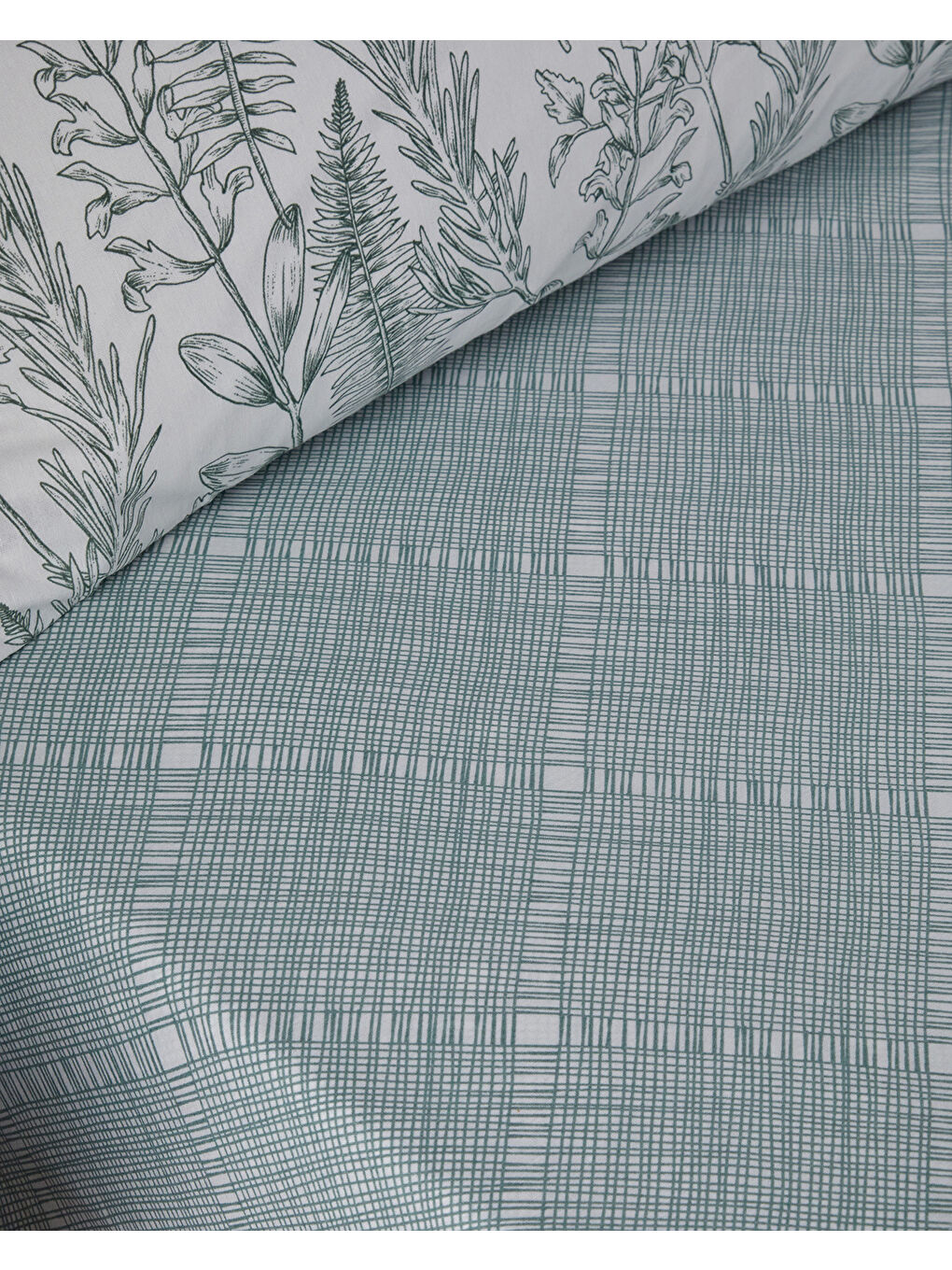 Botanical Spring Kolay Ütülenir Çift Kişilik Nevresim Takımı 200x220 cm Yeşil-5