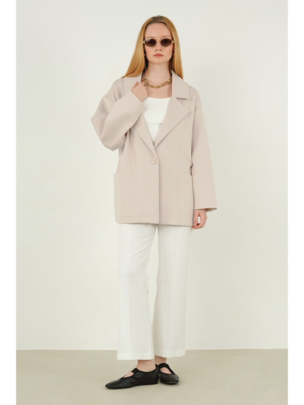 Maskülen Scuba Ceket Bej-1