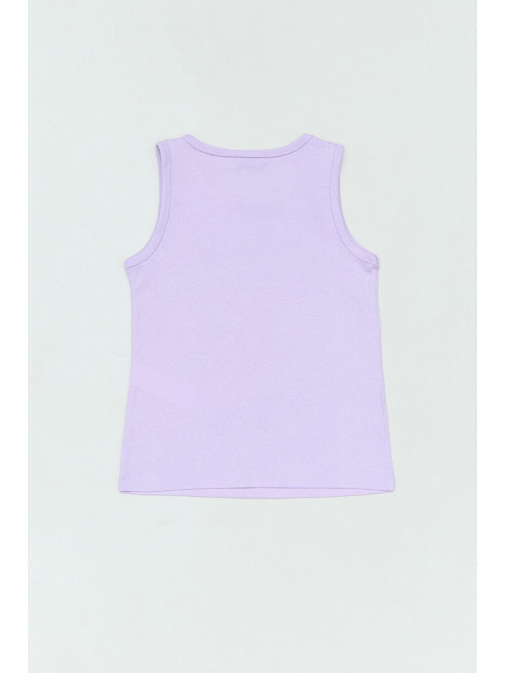 Lila Baskılı Kız Çocuk Kolsuz Tişört-1