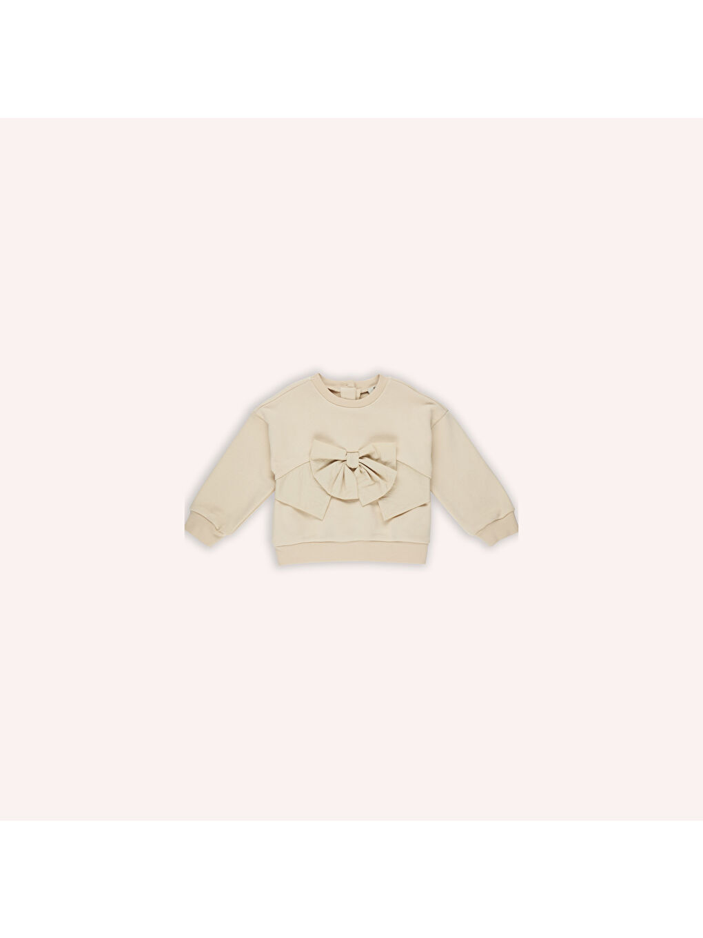 Panço Bej Kız Çocuk Fiyonk Detaylı Sweatshirt