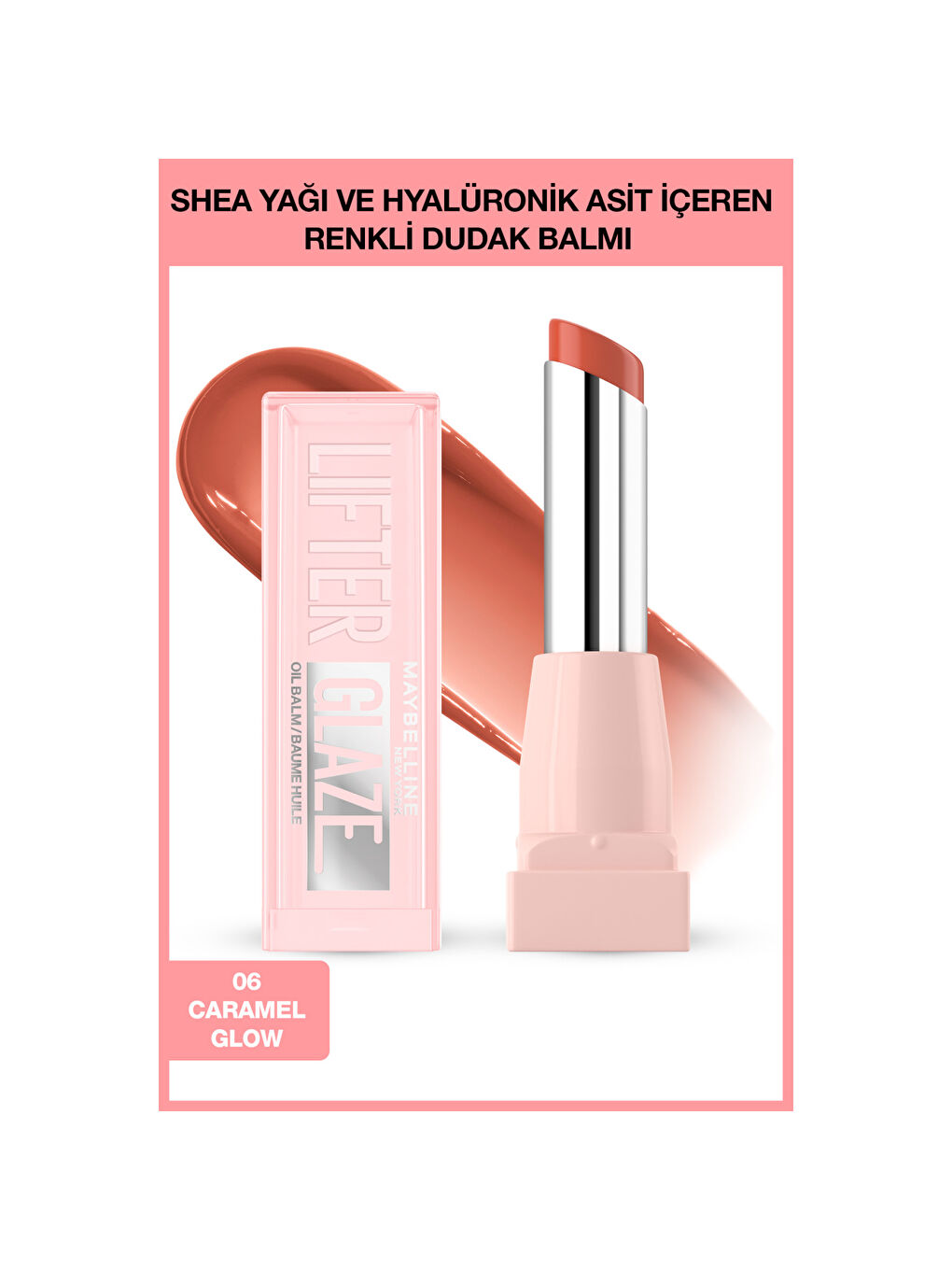 Lifter Glaze Shea Yağı ve Hyalüronik Asit içeren Renkli Dudak Balmı - 06 Caramel