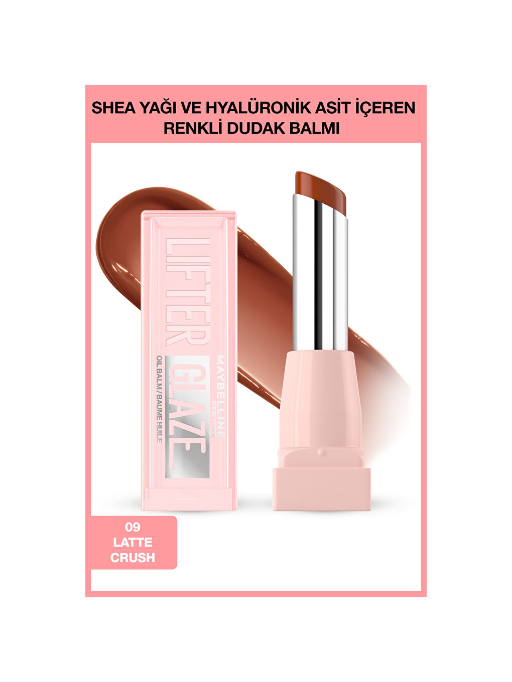 Lifter Glaze Shea Yağı ve Hyalüronik Asit içeren Renkli Dudak Balmı - 09 Latte C-2