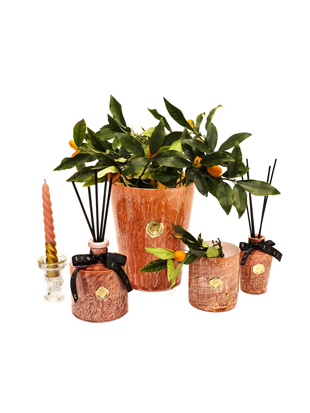 Pembe 130 ml Somon Batik Cam Şişe Dark Amber Oda Kokusu-1