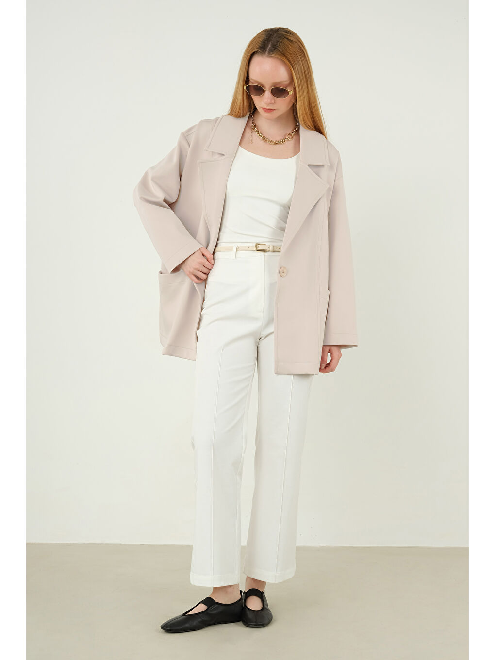 Maskülen Scuba Ceket Bej-4