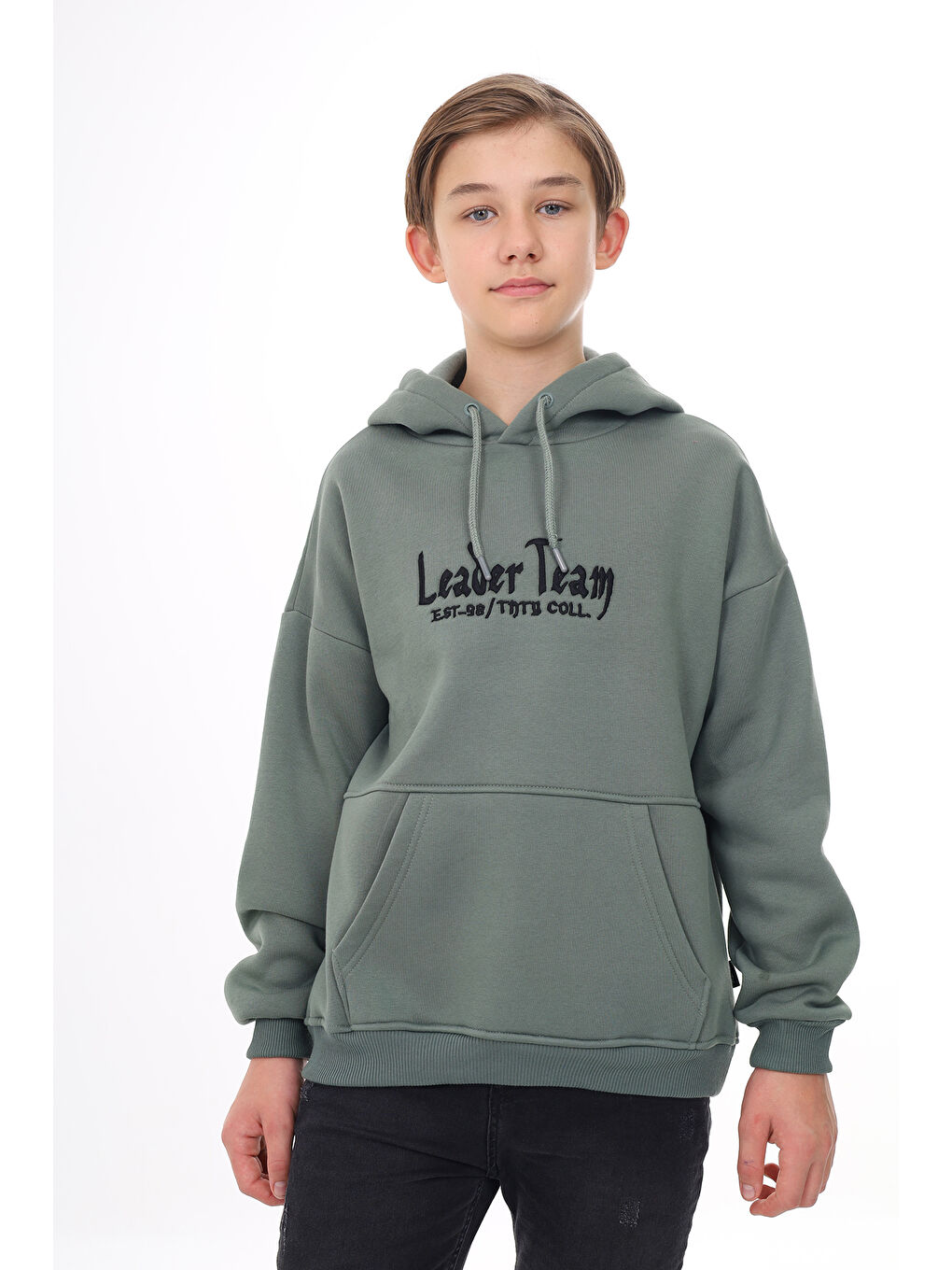 Toontoykids Yeşil Erkek Çocuk Nakışlı Sweatshirt