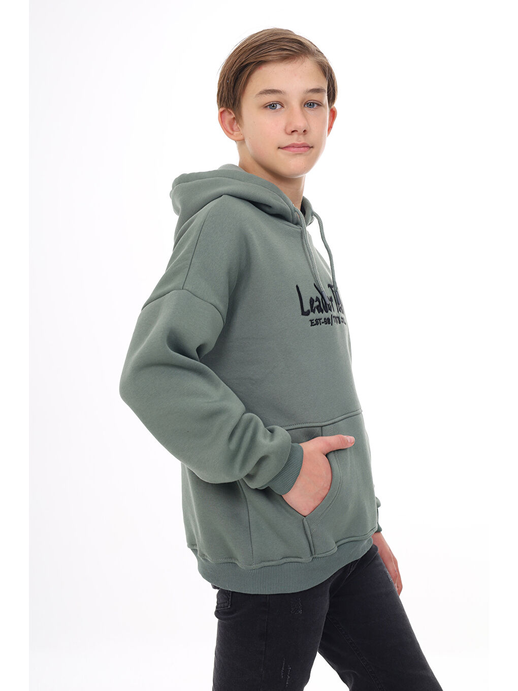 Toontoykids Yeşil Erkek Çocuk Nakışlı Sweatshirt - 1