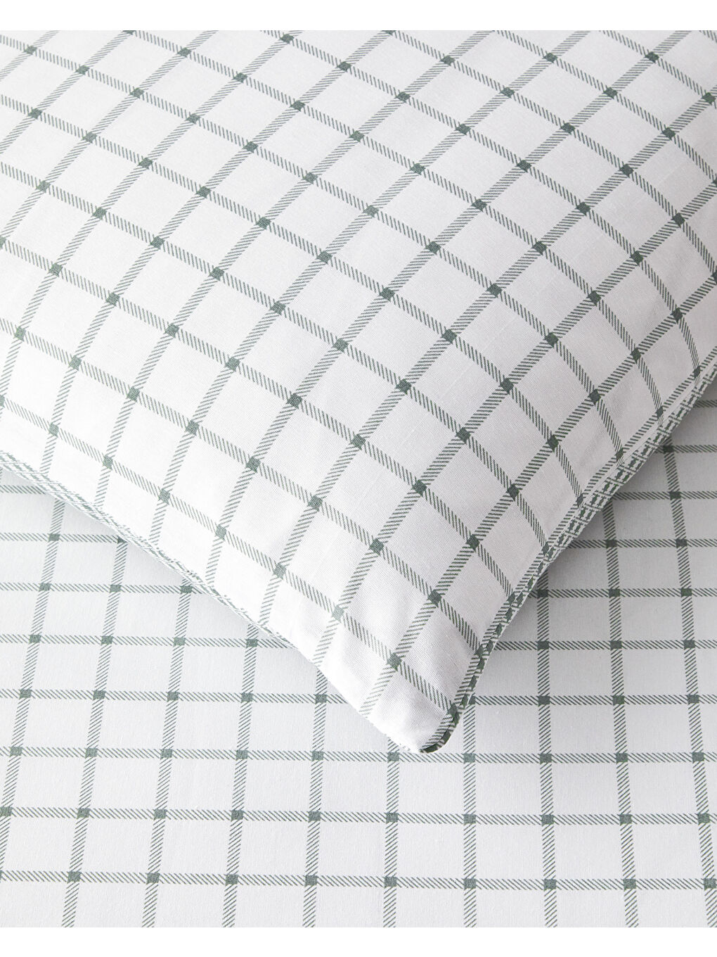 Yeşil Simple Checks Kolay Ütülenir Çift Kişilik Nevresim Takımı 200x220 cm Seledon-4