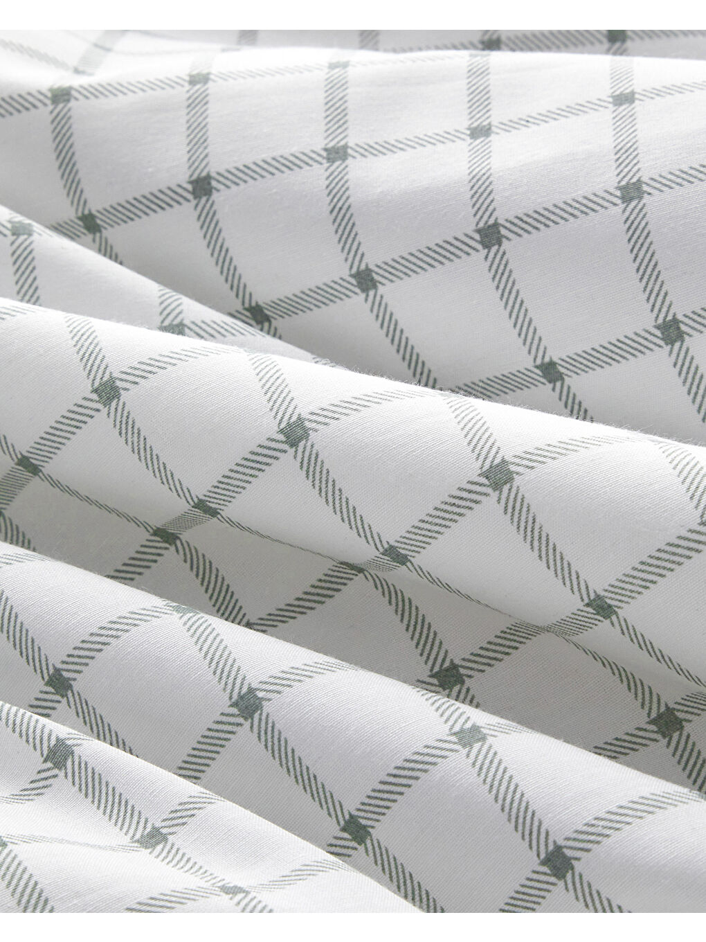 Yeşil Simple Checks Kolay Ütülenir Çift Kişilik Nevresim Takımı 200x220 cm Seledon-6