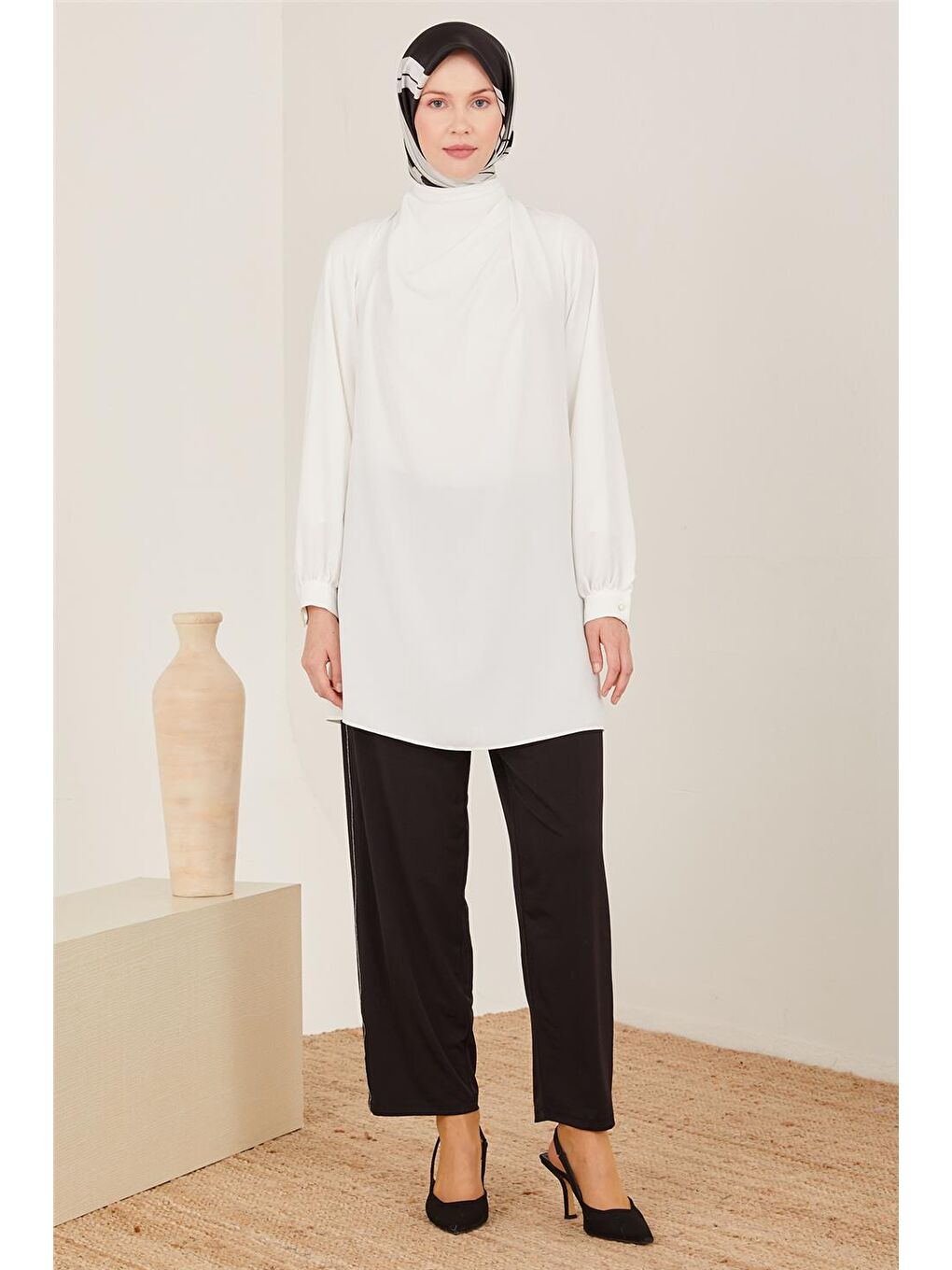 Siyah Zr Şeritli Örme Pantolon 23Y2406