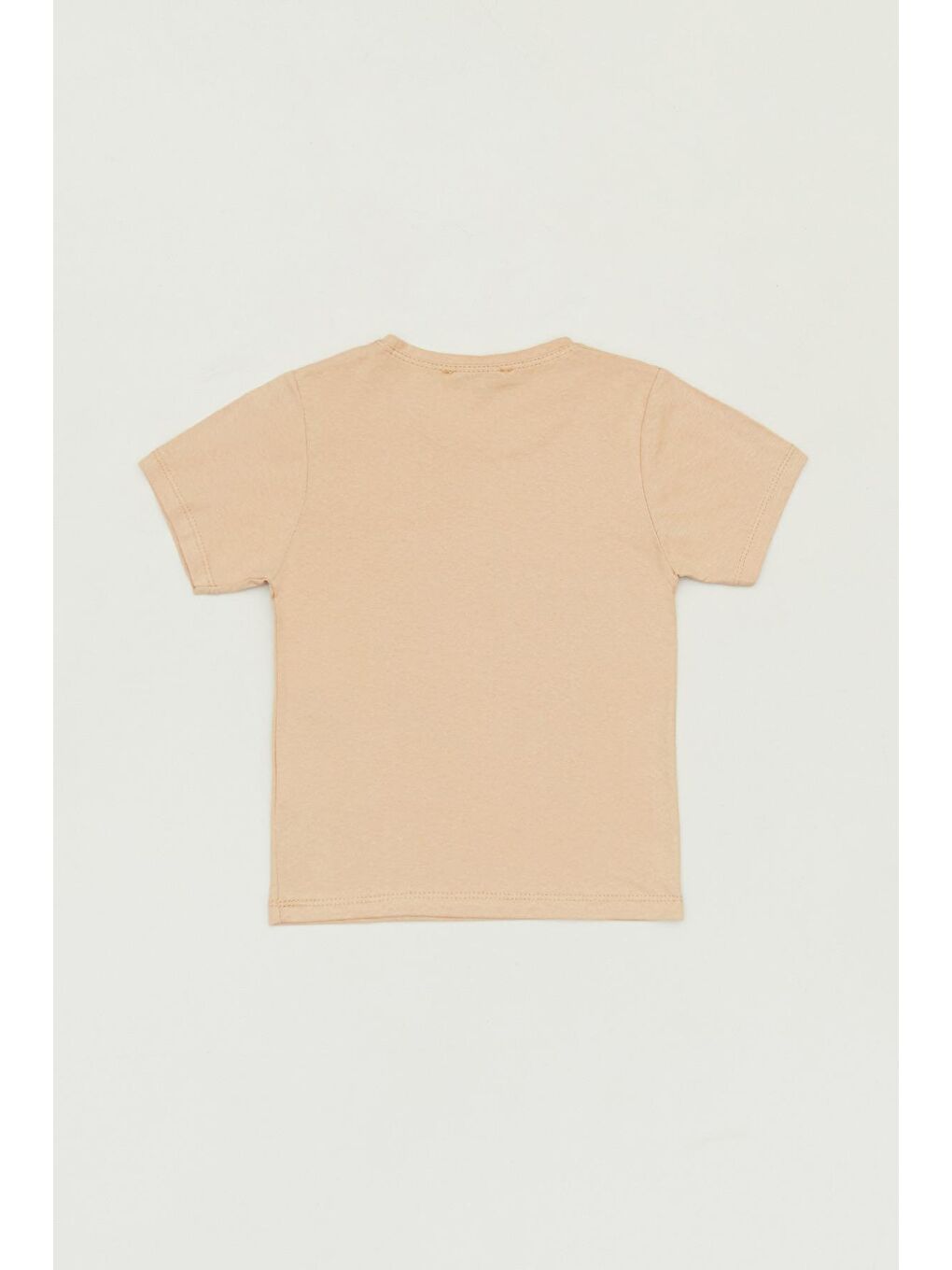Bej Baskılı Bisiklet Yaka Erkek Çocuk Tişört-1