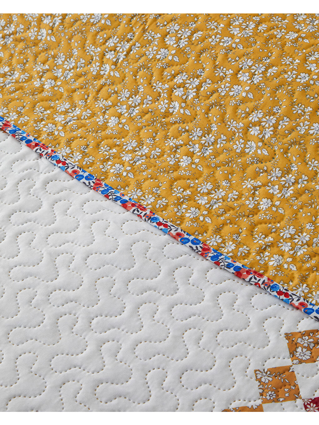 Kahverengi Gingham Patchwork Çift Taraflı Çok Amaçlı Çift Kişilik Yatak Örtüsü Takımı Terracotta-3