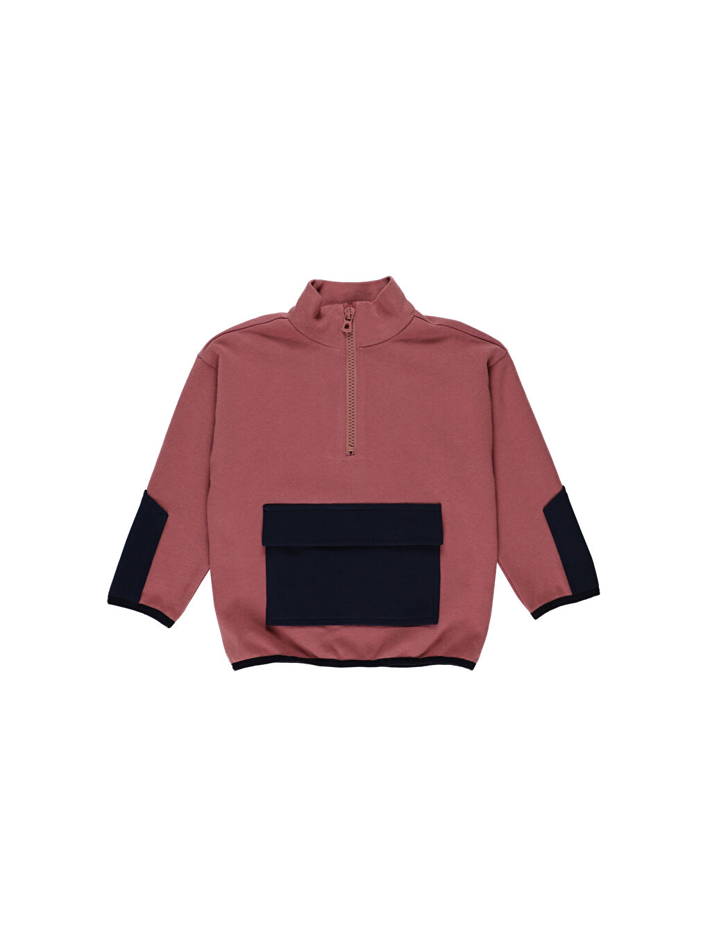 Panço Pembe Erkek Çocuk Blok Renkli Sweatshirt