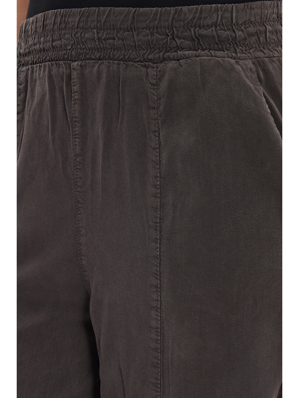 Kadın Relax Fit Rahat Kesim Beli Lastikli Yumuşak Dokulu Çift Cepli Kahverengi Pantolon-4