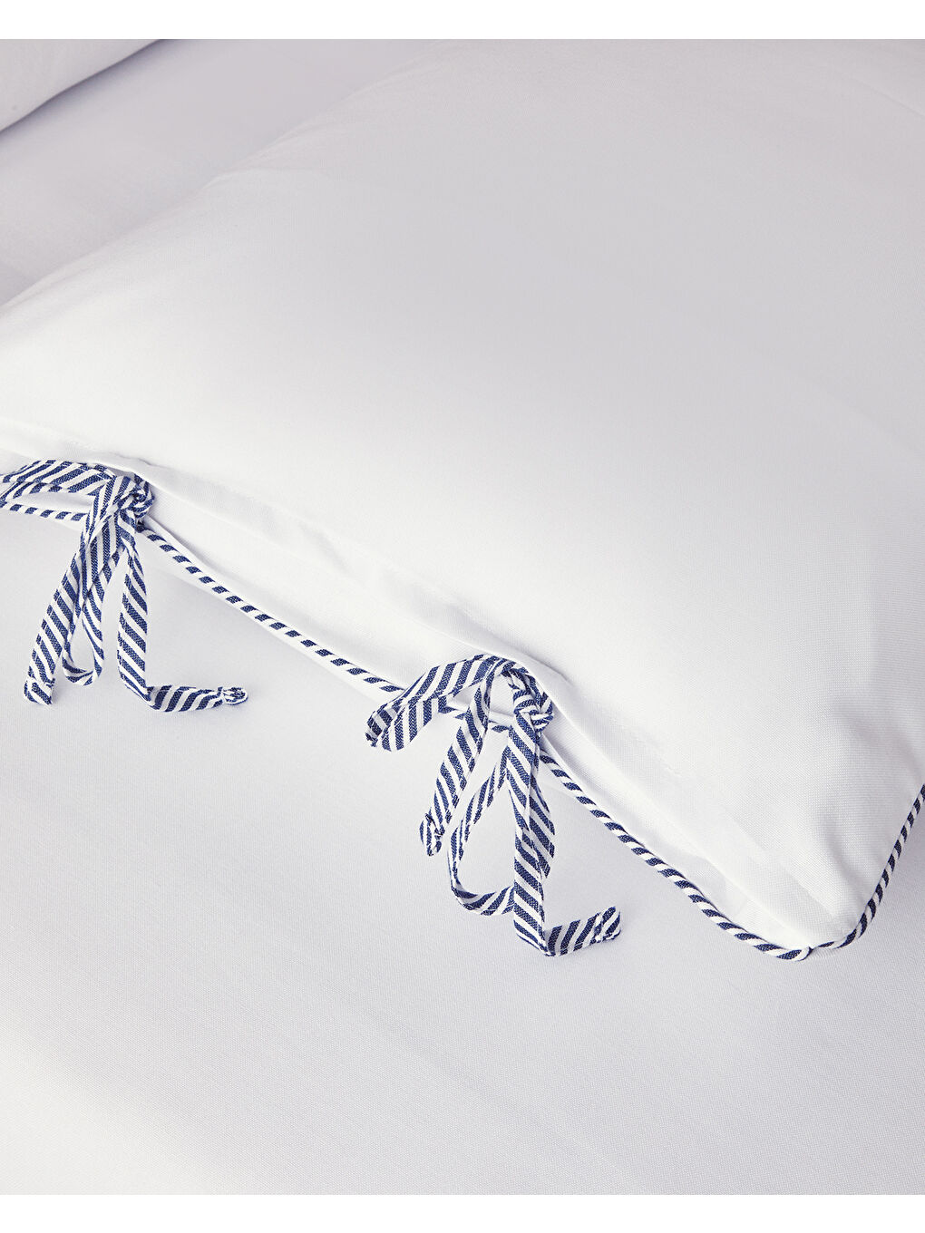 Comfy Plain Çift Kişilik Nevresim Takımı Beyaz - Lacivert-3