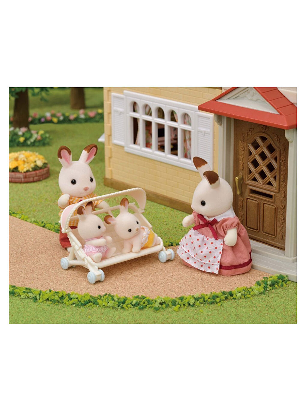 Sylvanian Families Renksiz Üçüz Bebek Arabası 5533 - 1