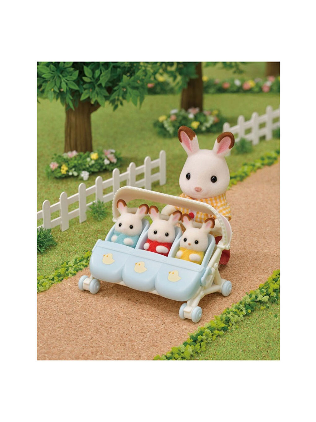 Sylvanian Families Renksiz Üçüz Bebek Arabası 5533 - 3