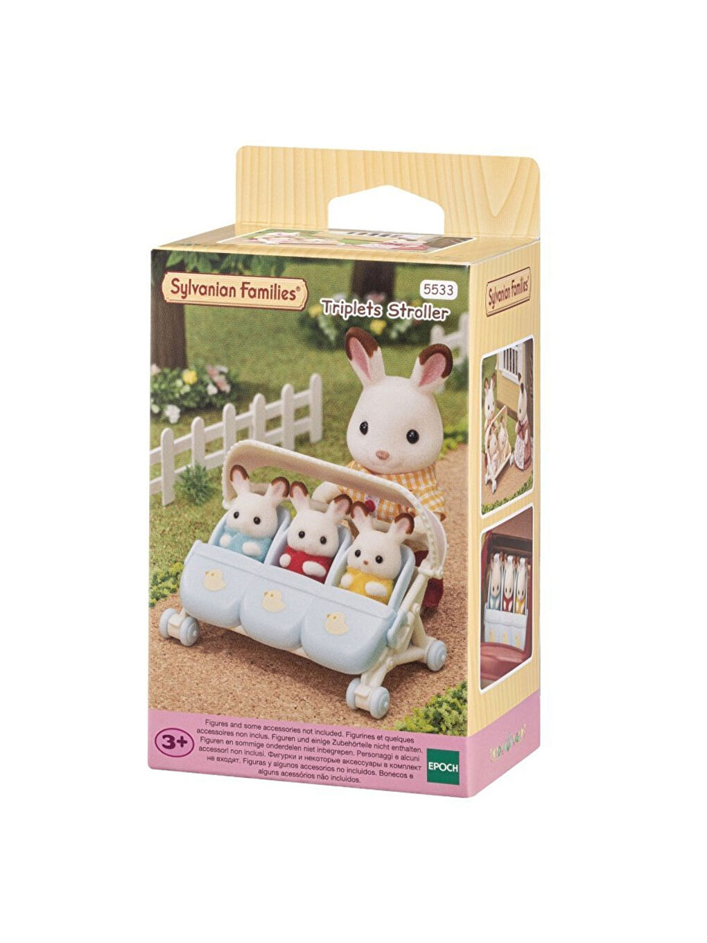 Sylvanian Families Renksiz Üçüz Bebek Arabası 5533 - 4