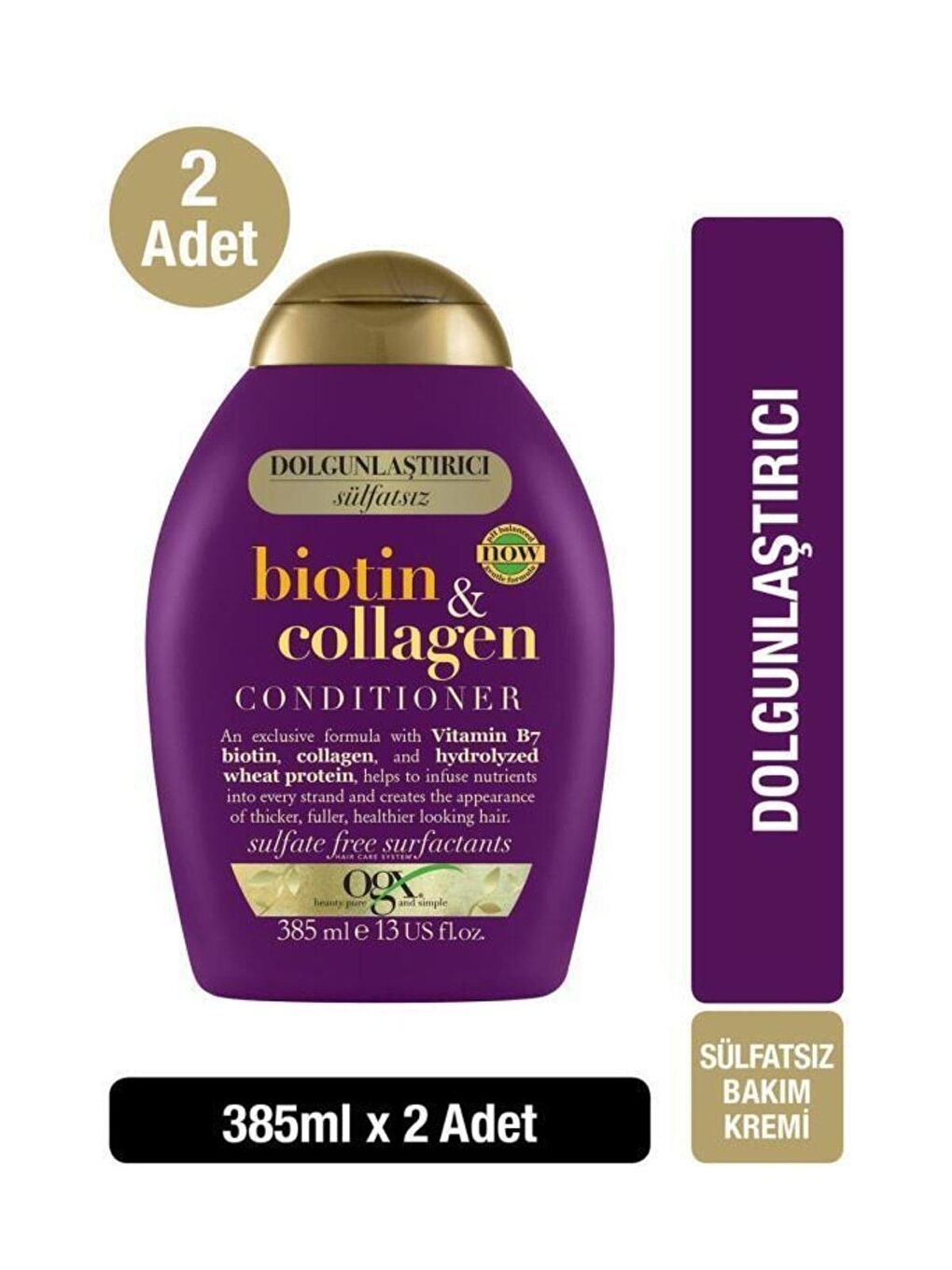 OGX Şeffaf Biotin & Collagen Saç Kremi 385 ml x 2 Adet