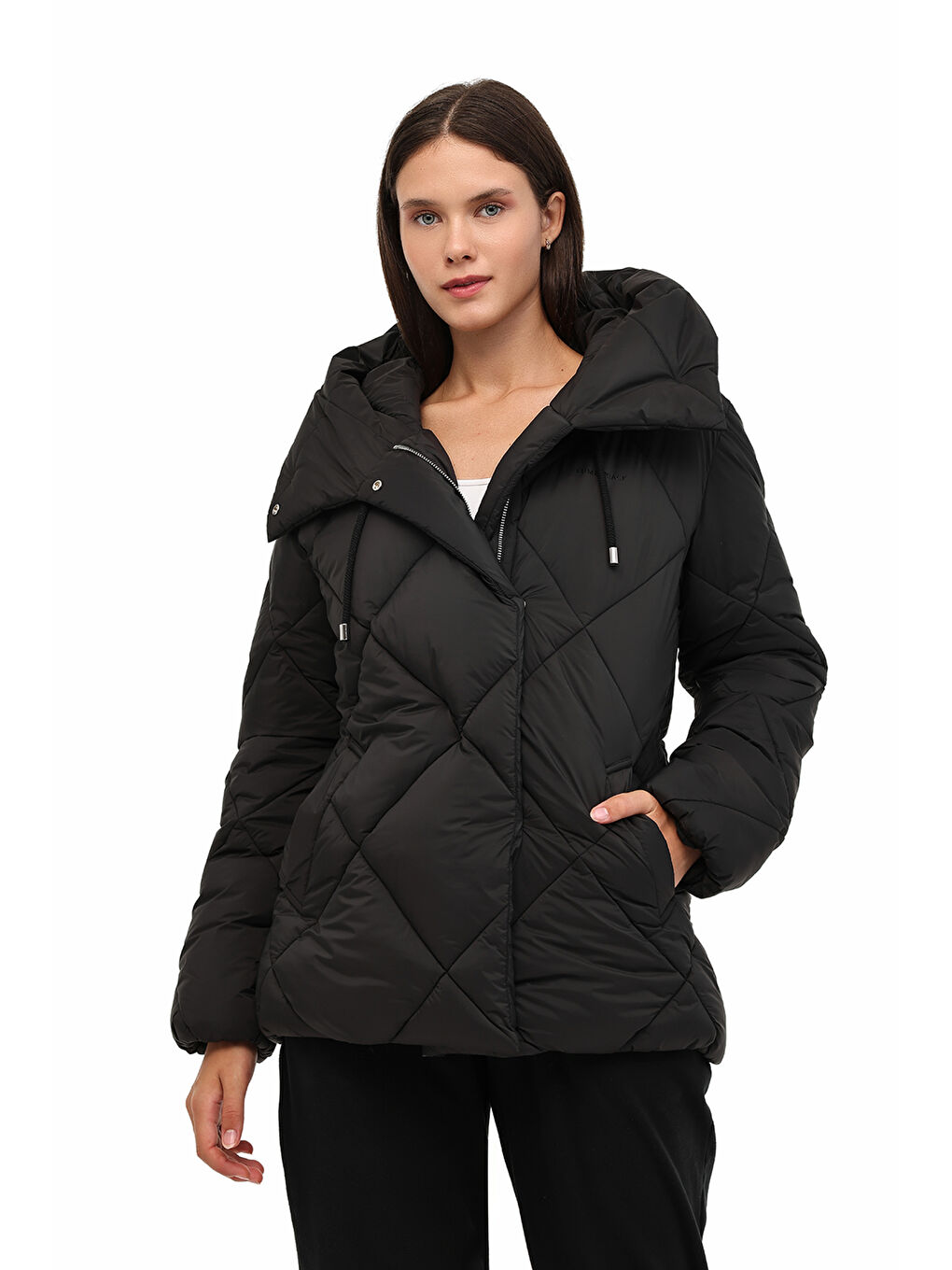 WL 2KELLY 5PR Siyah Kadın Kısa Kaban