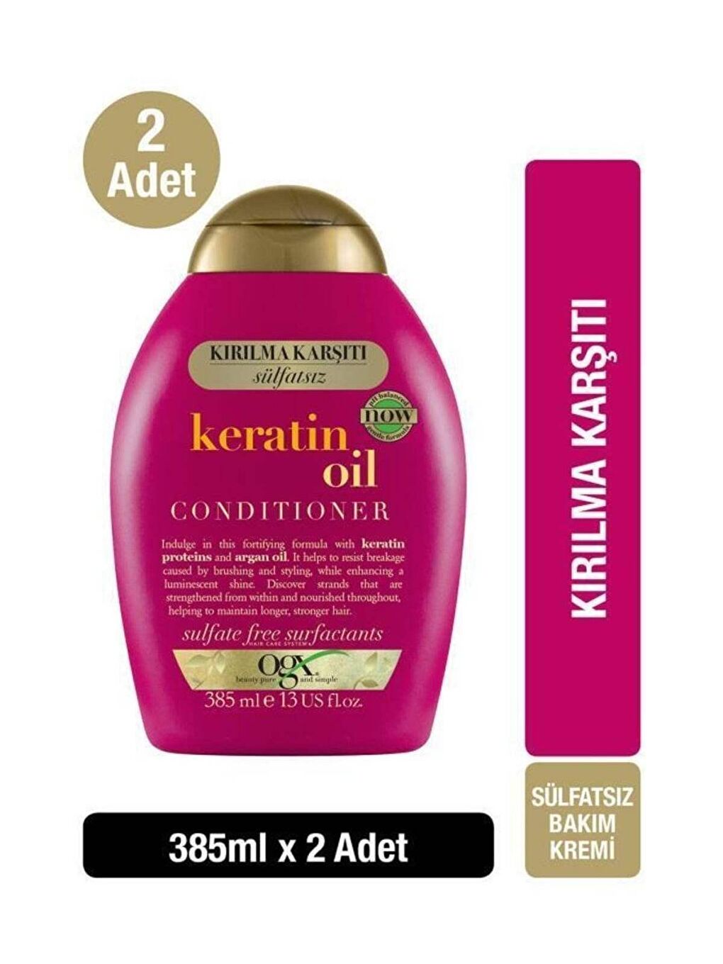 OGX Şeffaf Kırılma Karşıtı Keratin Oil Bakım Kremi 385 ml x 2 Adet