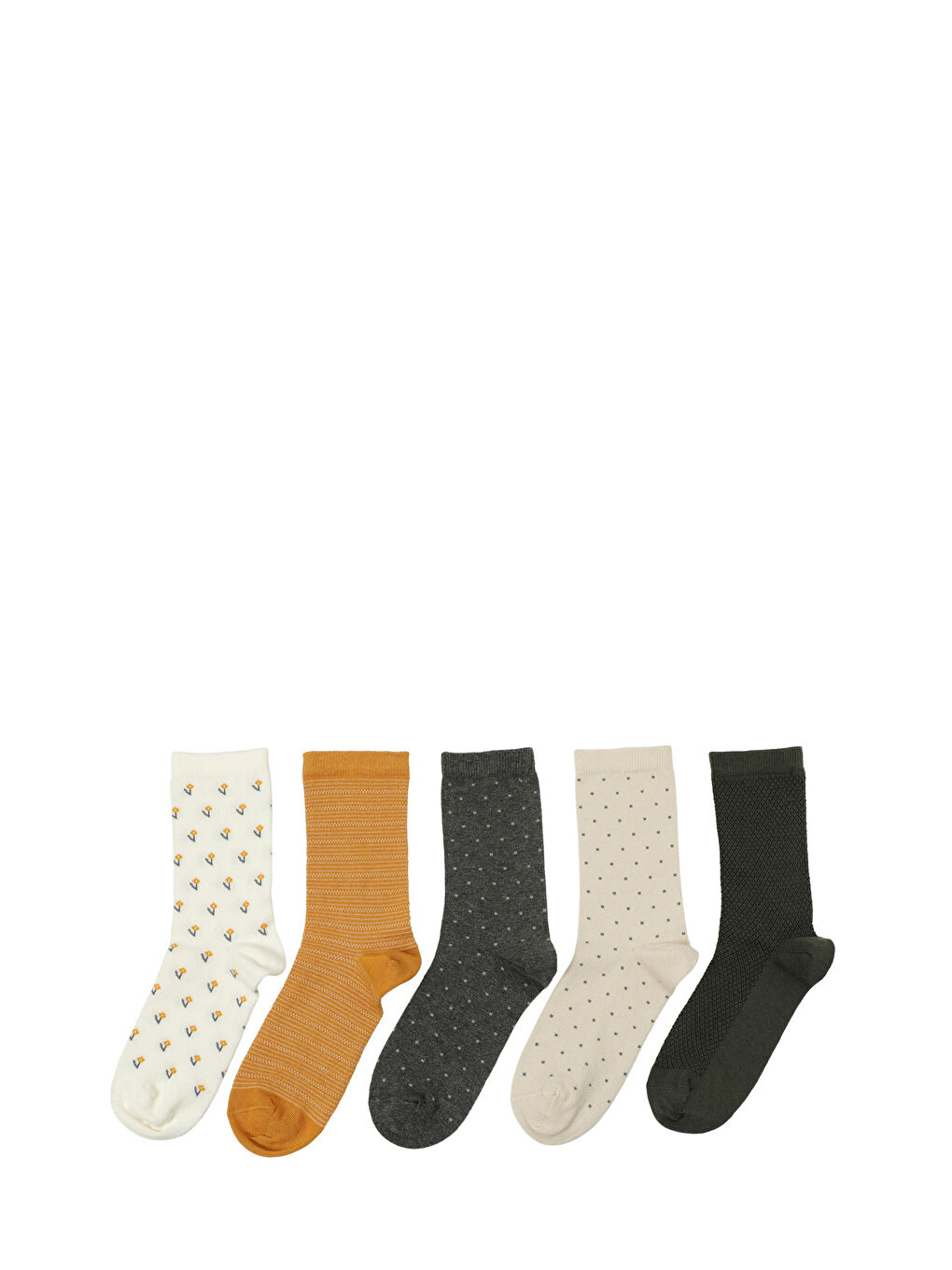 Karışık MIN FLOWER 5 LI SKT-W 5PR Çok Renkli Kadın Soket Çorap