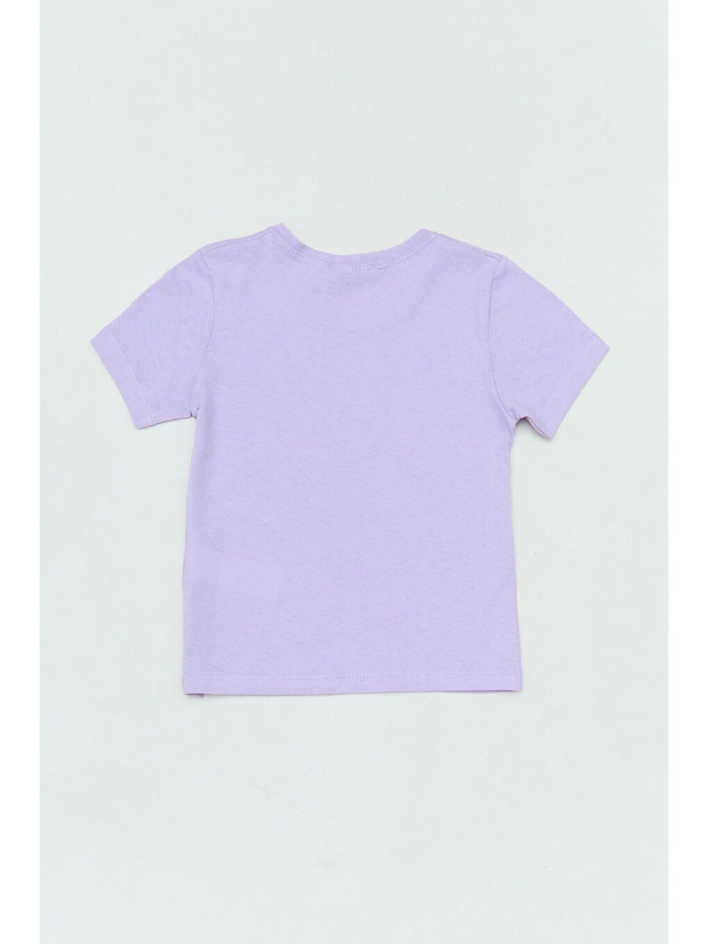 Lila %100 Pamuk Floral Vibes Yazı Baskılı Kız Çocuk Tişört-1