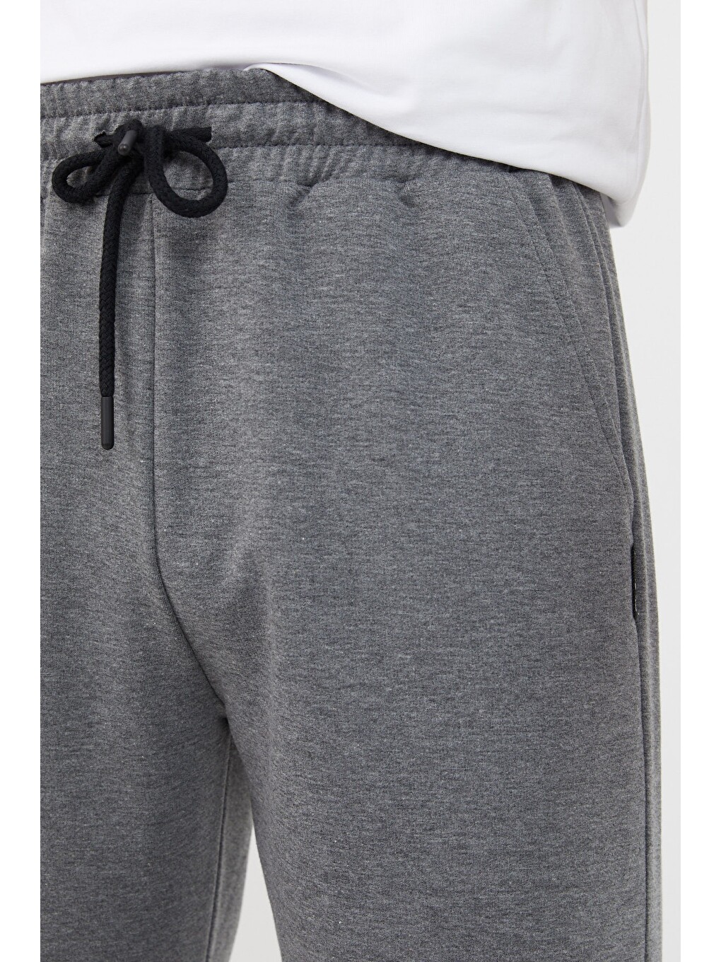 Antrasit Relaxed Fit Bisiklet Yaka Sweatshirt Düz Paça Erkek Eşofman Takımı-5