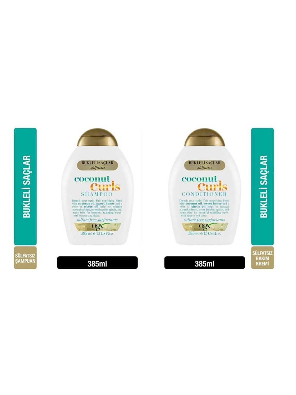 Nemlendirici Coconut Curls Şampuan 385 ml + Saç Kremi 385 ml