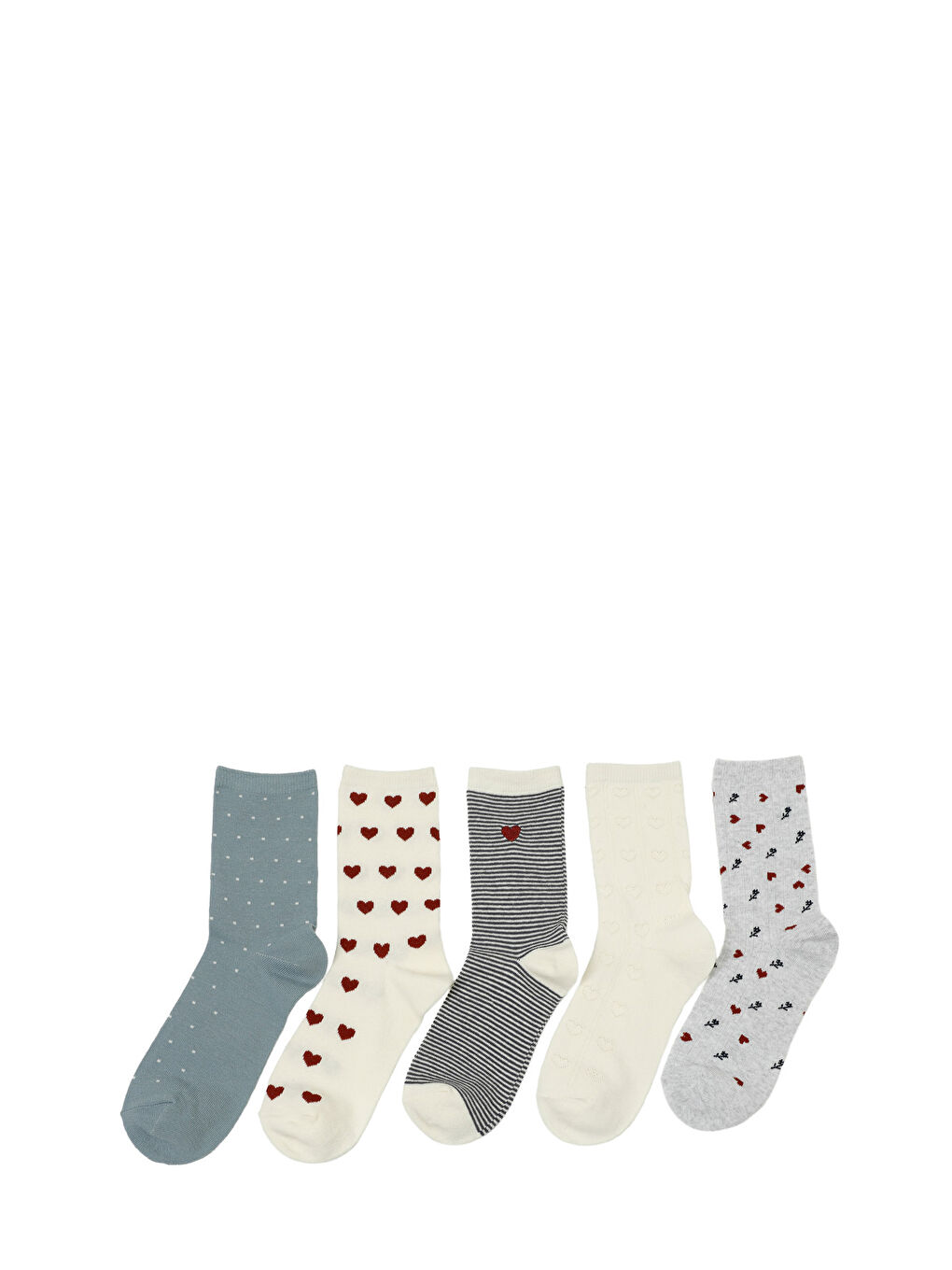 HEART 5 LI SKT-W 5PR Mavi Kadın Soket Çorap
