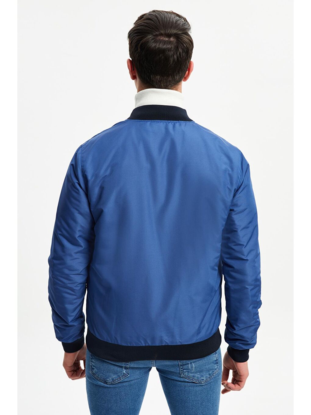 Mavi Erkek Suya ve Rüzgara Dayanıklı İçi Kapitone Elyaflı Mont M-6-1-5