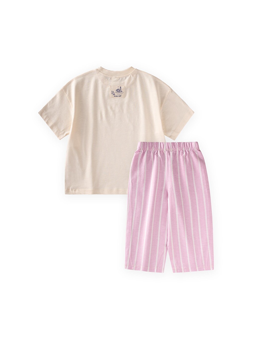 Oversize T-Shirt Takım 2-10 Yaş Ekru-2