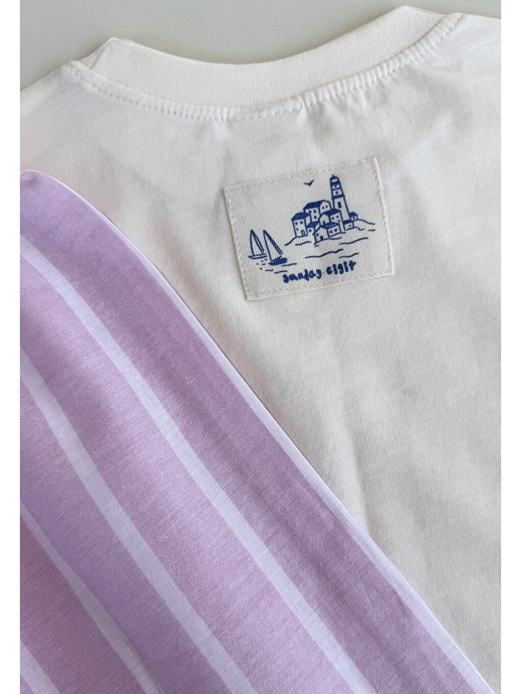 Oversize T-Shirt Takım 2-10 Yaş Ekru-3