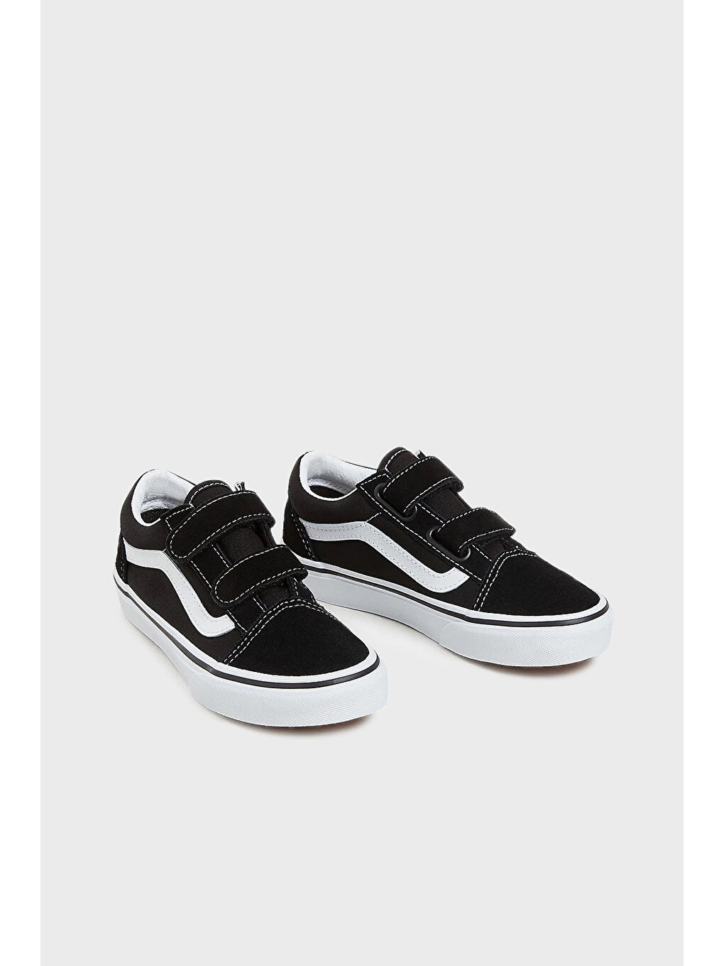 Vans Siyah Uy Old Skool V Cırt Cırtlı Deri Sneaker Unisex Çocuk Ayakkabı VN000VHE6BT1 - 1