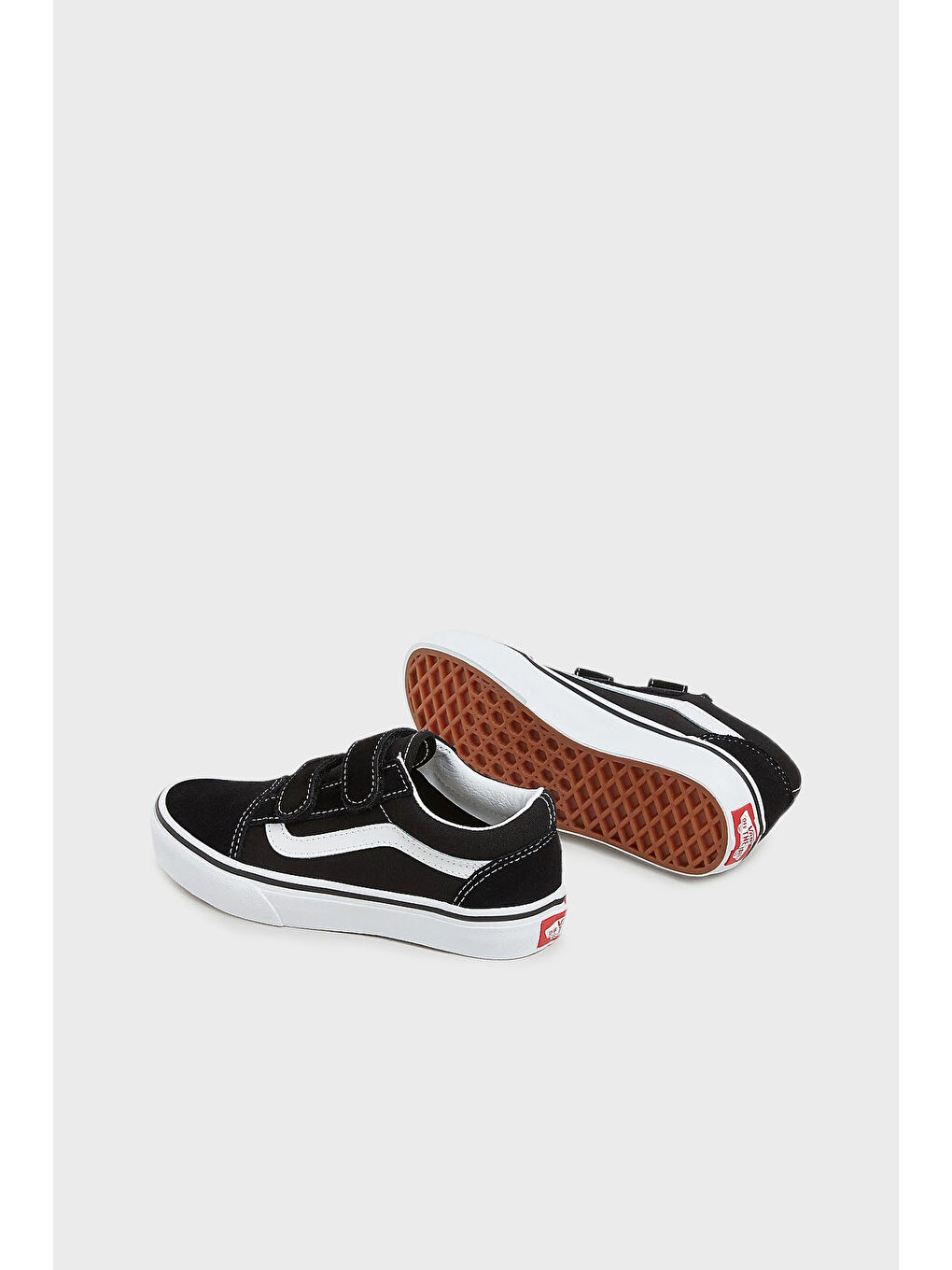 Vans Siyah Uy Old Skool V Cırt Cırtlı Deri Sneaker Unisex Çocuk Ayakkabı VN000VHE6BT1 - 3