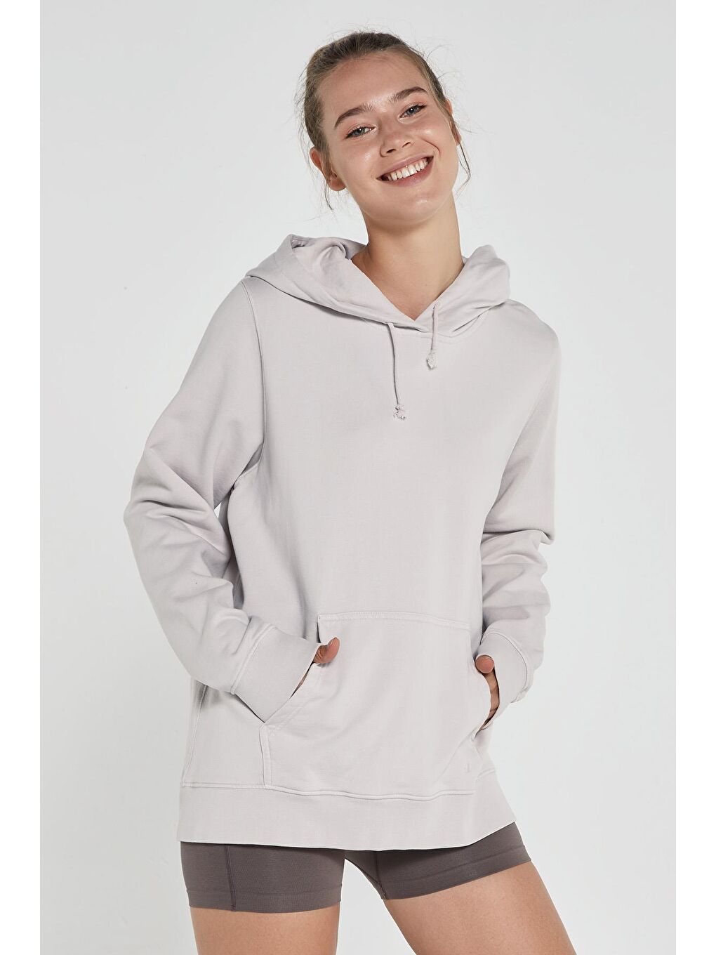 Lydney Kadın Kapüşonlu Sweatshirt Bej-1