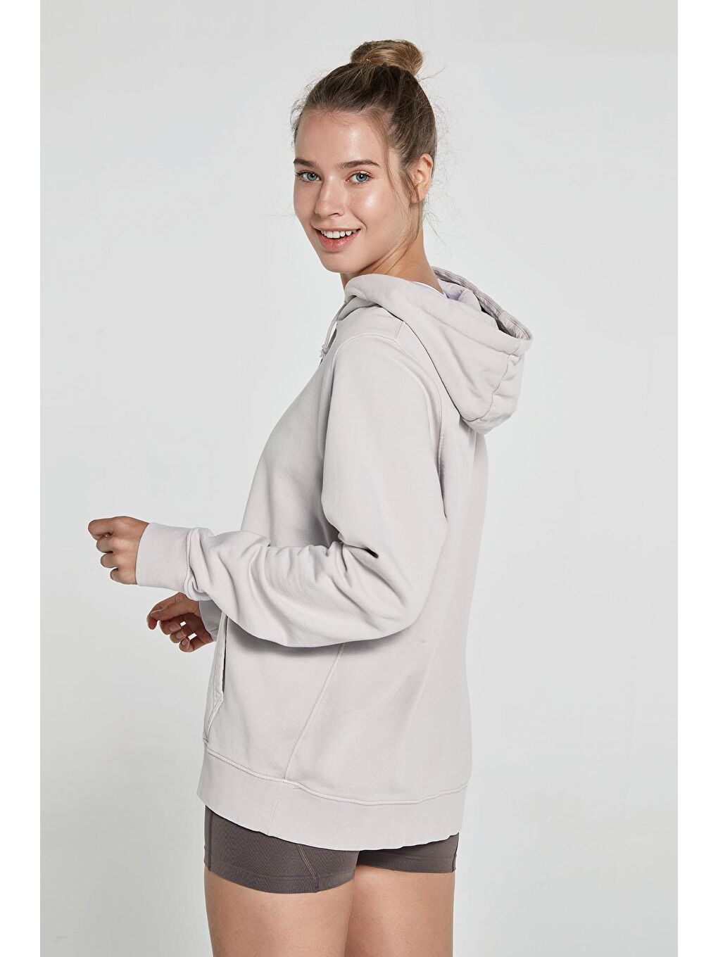 Lydney Kadın Kapüşonlu Sweatshirt Bej-3