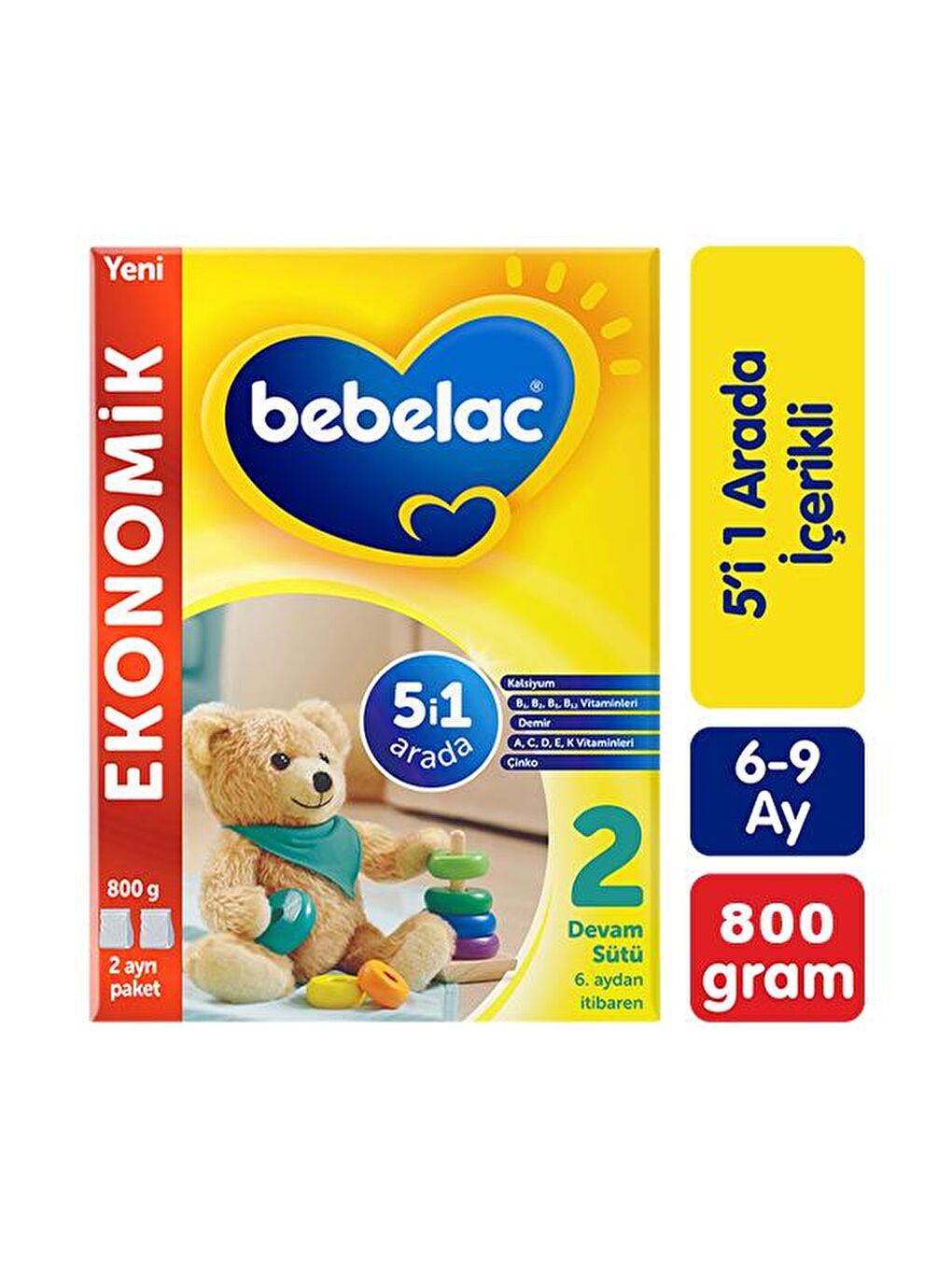 Bebelac Renksiz 2 Devam Sütü 800 gr